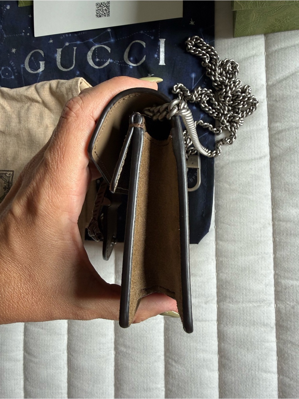 Gucci Beige Monogram Dionysus mini Crossbody with Silver Hardware - Picture 7 of 8